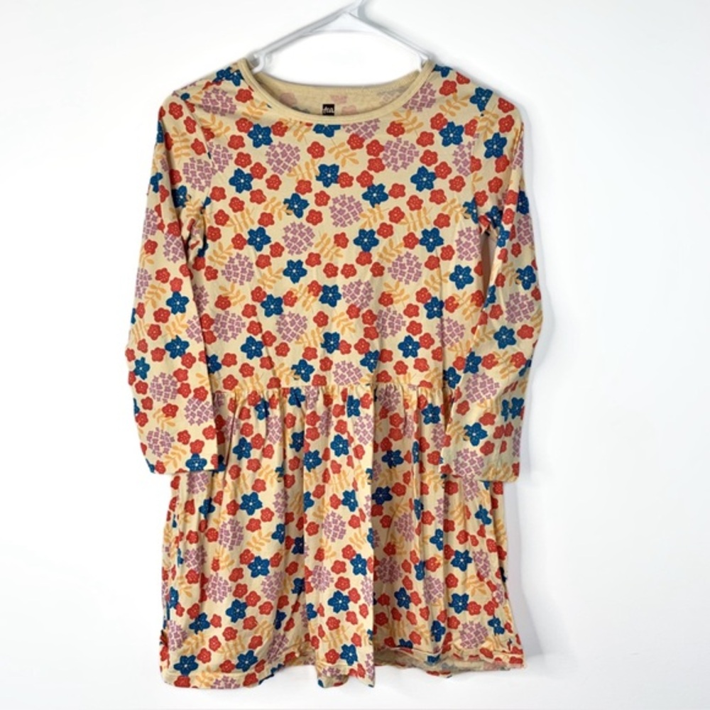 Tea Collection |‎ Yellow Floral Long Sleeved Dress Girl’s Size 12